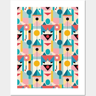 Bauhaus Geometric Pattern III Posters and Art